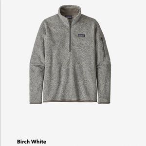 Women’s Patagonia fleece 1/4 zip pullover in Birch White